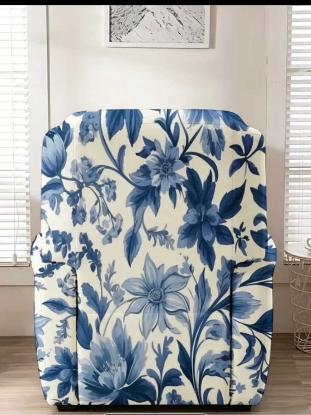 Blue Floral Recliner Slipcover. Brand new in package. 4 pcs